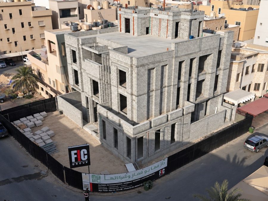 Private villa under construction, seen from above